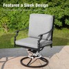 Captiva Designs 7pc Patio Dining Set with Slat-top Rectangle Table & Metal Chairs with Cushions - 4 of 4