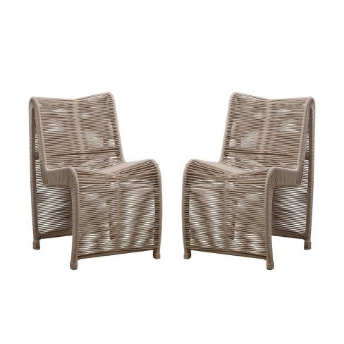 Set Of 2 Lorenzo Rope Dining Chairs Tan Boraam Target