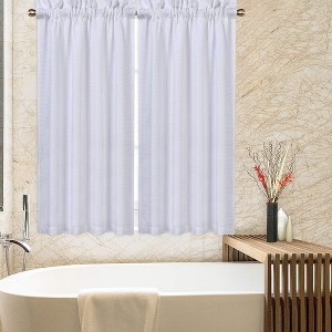 Tier Curtains, Waffle Weave Textured Short Curtains for Bathroom, Kitchen, Cafe,Waterproof Window Covering, Ideal for Small Windows and Cozy Spaces - 1 of 4