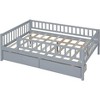 Full Size Daybed with 2 Drawers – Modern Wood Sofa Bed Frame for Bedroom & Guest Room, Gray Finish - 2 of 4