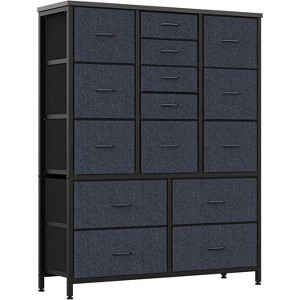 15 Drawers Tall Dresser for Bedroom, Storage Organizer Unit with Fabric, Sturdy Metal Frame, Wood Tabletop, Easy Pull Handle - 1 of 4