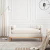 53.5"W Upholstered Bench, Ottoman Bench With Wood Legs & Bolster Pillows For End Of Bed, Bedroom, Living Room, Entryway - 2 of 4