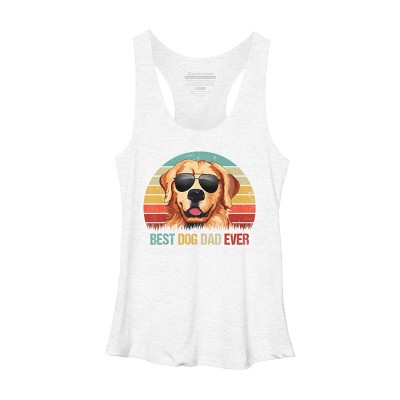 Women's Design By Humans Best Dog Dad Ever Golden Retriever By LuckyCharm99 Racerback Tank Top