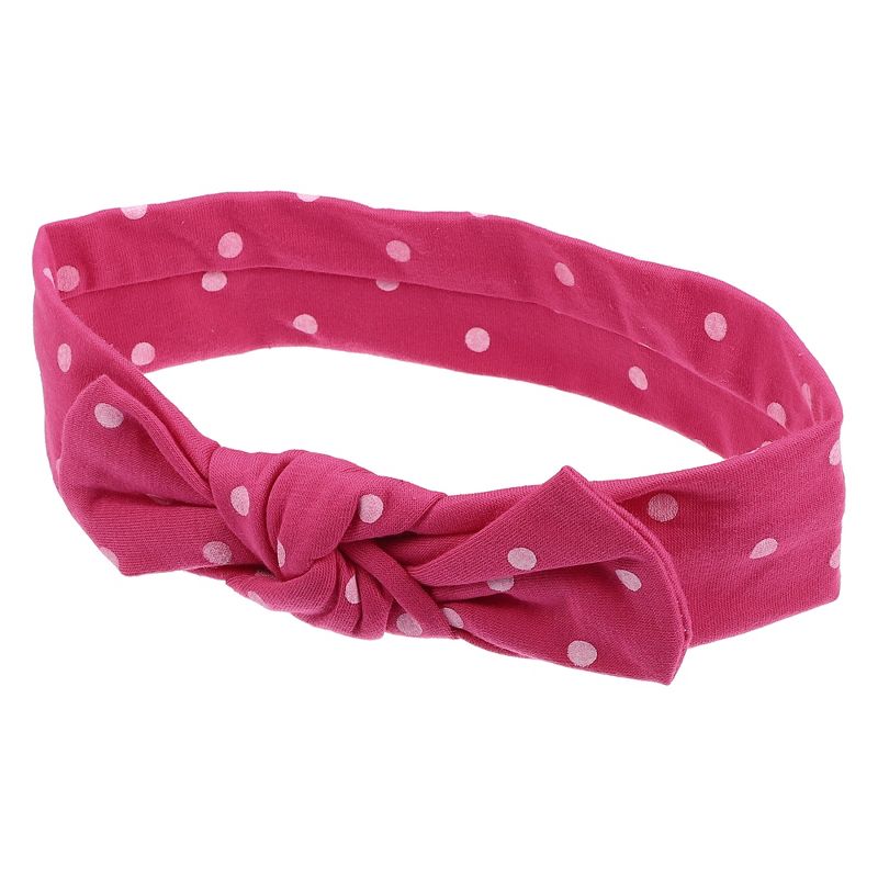 Unique Bargains Cotton Polka Dot Bow Headband Fashion Cute Hair Band for Child 7.7 Inch, 1 of 7