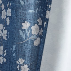 HLC.ME Ashley Floral Patterned Window Rod Pocket Curtains - Light Blocking Darkening Window Panels, Set of 2 - 1 of 4