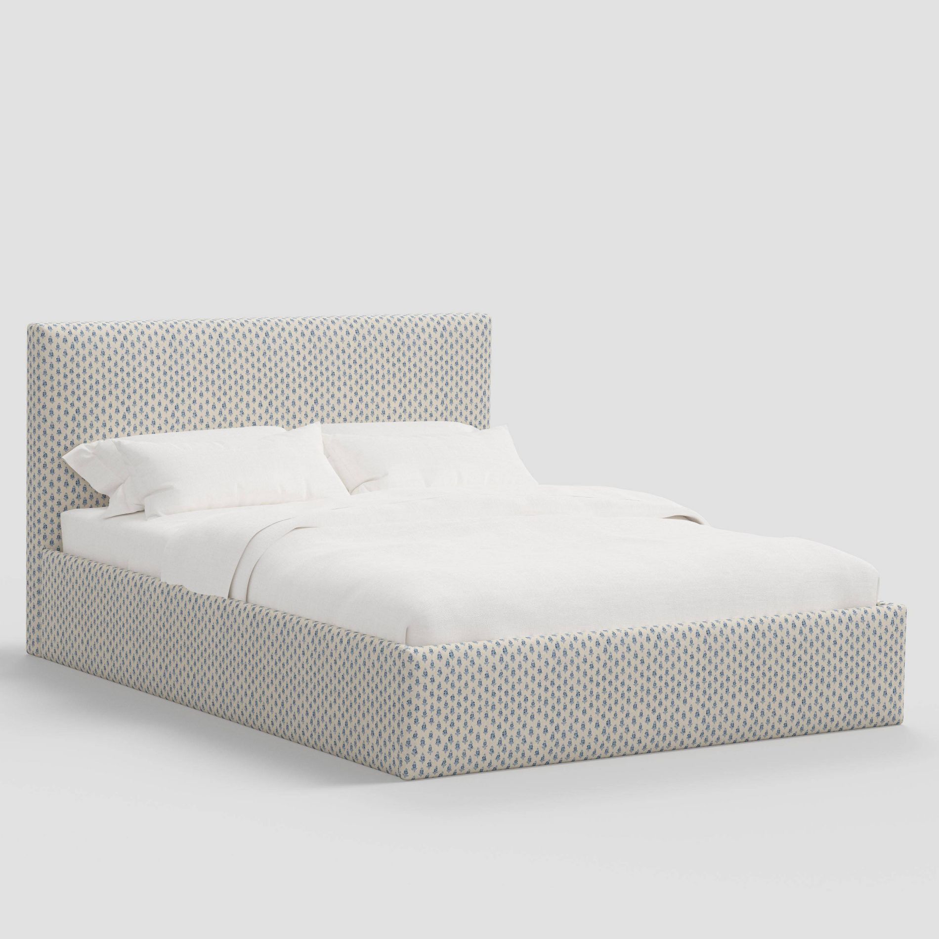 California King Sophia Square Low Platform Bed Bagru Block Blue - Threshold™