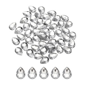 Unique Bargains Flat Back Acrylic Teardrop Rhinestone Embellishments 50 Pcs - 1 of 4