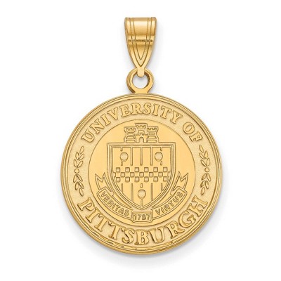Black Bow Jewelry 14k Yellow Gold Plated Sterling Silver Pittsburgh Panthers NCAA Large Pendant