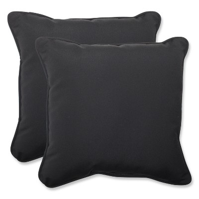 18.5"x18.5" 2pc Pillow Perfect ECOM Canvas Square Outdoor Throw Pillow Set
