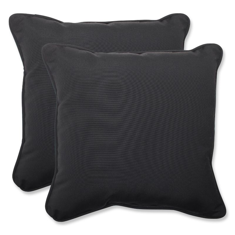 18.5"x18.5" 2pc Pillow Perfect ECOM Canvas Square Outdoor Throw Pillow Set, 1 of 4
