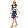 Women's Solid And Print V-neck Skater Dress - 2 of 3