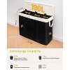 190L Laundry Hamper with Lid, Large Laundry Basket with Lid and 3 Section, Sturdy Laundry Baskets with 3 Removable Bags (L M S) - 4 of 4