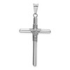 Black Bow Jewelry 14k White Gold Hollow Tube Rope Cross Pendant - 3 of 4