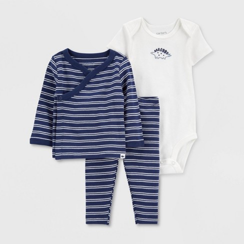 Carter's 3pc Baby Boy Multi Color Striped Sleeveless Bodysuit Set