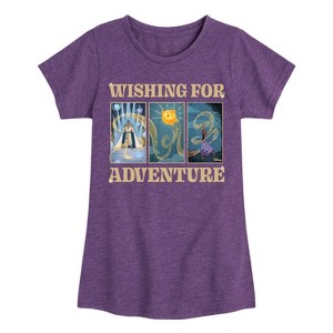 Girls' - Disney - Wishing For Adventure Grid Fitted Short Sleeve Graphic T-Shirt - 1 of 4