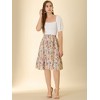 INSPIRE CHIC Women's Ruffle Hem Elastic Waist Flowy A-Line Swing Floral Midi Skirt - 2 of 4