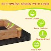 Wooden Sandbox with 2 Plastic Boxes, Outdoor Sand Box with Adjustable Canopy, Bottom Liner, Anti-Collision Design for Ages 3-8,Spacious Kids Sand Pit - 3 of 4