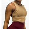 Anna-Kaci Active Women's High Neck Seamless Crop Tank Top with Wide Straps and Stretch Compression Fit - 3 of 4