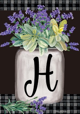 Farmhouse Monogram Letter H Garden Flag Floral Briarwood Lane 18" X 12. ...