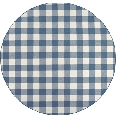 Oriental Weavers Meridian 2598V Blue/ Ivory Indoor/Outdoor Area Rug - 7'10" Round