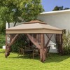 Gsluuk Outsunny 11' x 11' Pop Up Canopy, Outdoor Patio Gazebo Shelter with Removable Zipper Netting - 2 of 4