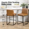 JUJABU 25.6 Inch Modern Bar Stools Set of 2 with Back, Metal Legs with Faux Leather Upholstered - 4 of 4