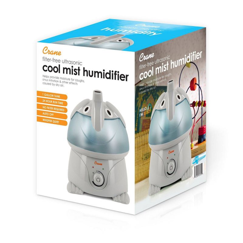 Crane Adorable Elephant Ultrasonic Cool Mist Humidifier - 1gal, 3 of 10