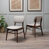 Indoor Dining Chairs Set of 2,Fabric Upholstered Solid Wood Armless Chair,Kitchen Dining Chair With Splayed Legs And Wood Frame-Cuddlewood - 2 of 4