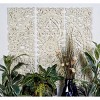 Wood Floral Handmade Intricately Carved Wall Decor with Mandala Design Set of 3 Beige - Olivia & May - 2 of 4