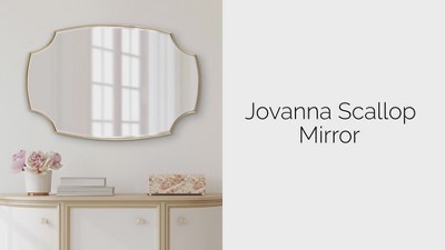 Luxurious Scalloped Edge 34'' Silver Wall Mirror with Gold Accents