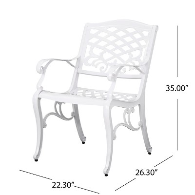 Pittman White Cast Aluminum 5-Piece Outdoor Dining Set