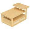 HDZNVF Modern Coffee Table, Coffee Table With 1 Storage Shelf, 2 Tabletops And 1 Rattan Drawer For Living Room, Natural - 4 of 4