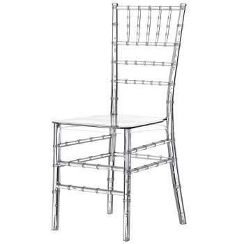 Fabulaxe Modern Acrylic Stackable Chiavari Dining Chair, Clear Party Chair, Ctystal Acrylic Chair for Events and Weddings