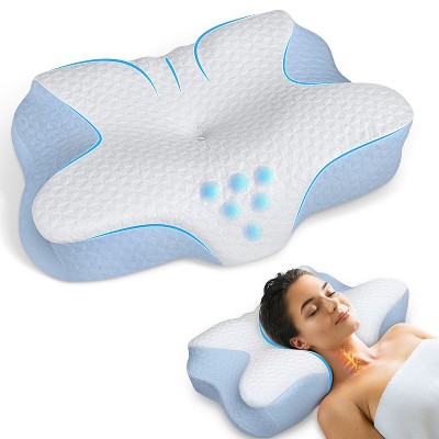 Zibroges Pillow for Head Shoulder Pain Relief Sleeping Supports Your Head, Ergonomic Orthopedic Contoured Neck Memory Foam Bed Pillow