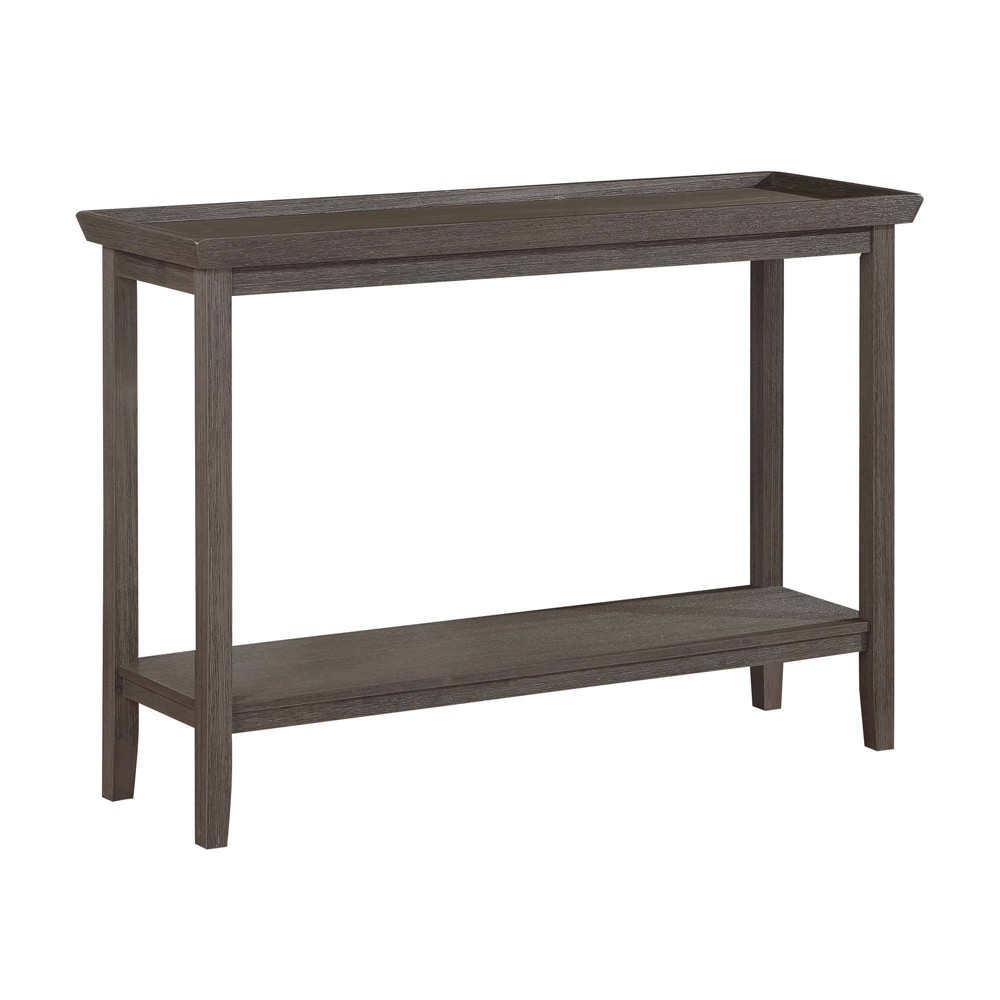 Breighton Home Ledgewood Console Table with Shelf Wirebrush Dark Gray : Rubberwood, Traditional Style, Entryway Furniture