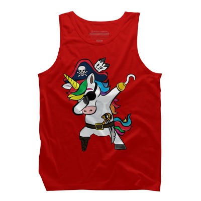 Men's Design By Humans Dabbing Dance Pirate Unicorn Gifts Funny Halloween Costume Gift By lukesstore Tank Top