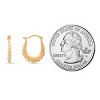 10k Gold Petite 15mm U Shaped Swirl Hoop Earrings - 3 of 4