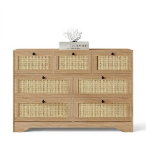 GustoWave 7 Drawer Dresser, Farmhouse Modern Dressers & Chests of Drawers,47.2" Wide Wooden Storage Organizer - 1 of 4