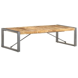 vidaXL Coffee Table 55.1"x27.6"x15.7" Rough Mango Wood - 1 of 4