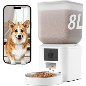 Automatic Dog Cat Feeder, Large Capacity Food Dispenser with Timer and LCD Screen - 1 of 4