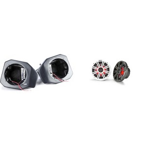 Kicker 45KM654L 6.5" LED Marine Speakers and Front 6.5in Speaker Pods Compatible with Polaris Ranger XP1000 2018-2024 - 1 of 4