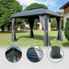 VisioGear Canopies and Gazebos, Hardtop Gazebo with Arc Roof, Gazebo Pavilion for Patio and Backyard, Gray, 142.92"*117.36"*112.08" - 4 of 4
