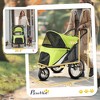 ORRD 3-Wheel Dog Stroller One-Hand Fold, Jogging Pet Stroller with Large Rubber Wheels, Yellowish Green for Small Medium Dogs up to 44lbs - 2 of 4