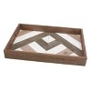 18" x 12.3" Country Rustic Geometric Wooden Serving Tray Brown - Stonebriar Collection - 3 of 4
