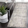 Modern Abstract Area Rug Low Pile Fade Stain Resistant Rug Soft Contemporary Accent Carpet for Living Room Bedroom Nursery,Grey/2'3"x7'3" - 2 of 4