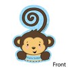 Big Dot of Happiness Blue Monkey Boy - Shaped Fill-in Invitations - Baby Shower or Birthday Party Invitation Cards with Envelopes - Set of 12 - 2 of 4