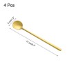 Unique Bargains Stainless Steel Long Handle Round Head Spoons 4 Pcs - 2 of 4