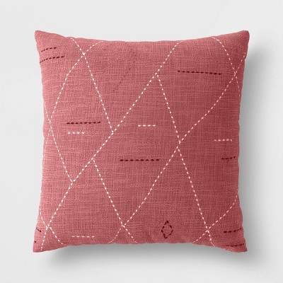 Woven Dotted Diamond Outdoor Throw Pillow Light Pink - Opalhouse™
