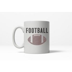 Crazy Dog T-Shirts Vintage Football Text Sports Distressed Football Laces Sporty Ceramic Coffee Drinking Mug - 11oz - 1 of 4