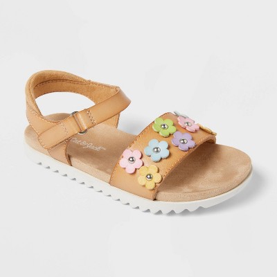 Toddler Layla Flower Sandals - Cat & Jack™ Cognac